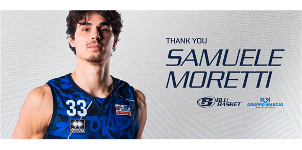 Blu Basket Bergamo: ufficiale l'addio a Samuele Moretti
